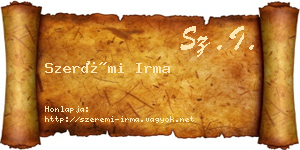 Szerémi Irma névjegykártya