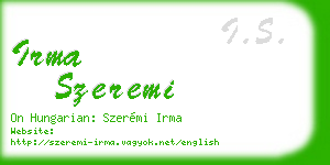 irma szeremi business card